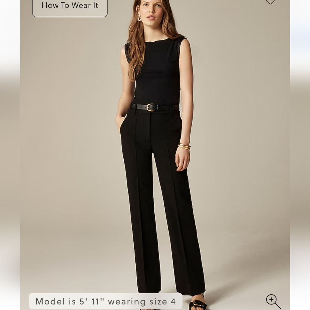 J Crew Tall Natalia pant in four-season stretch CC478 SZ 4 Tall Black
